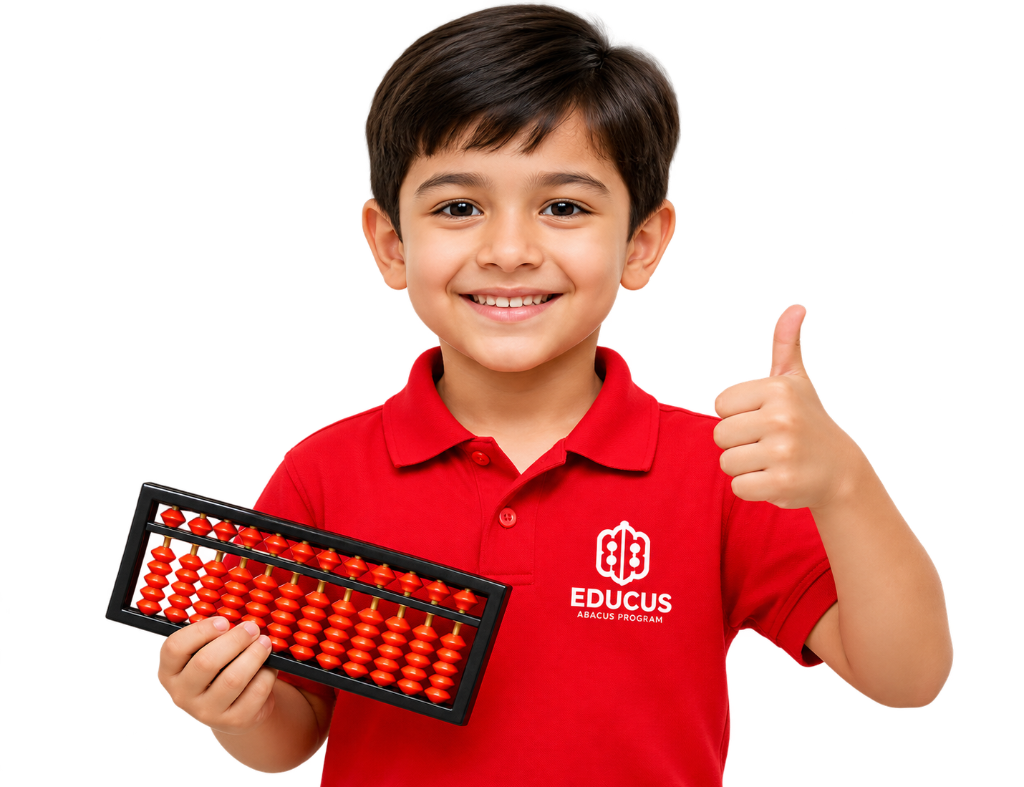 Boy holding abacus